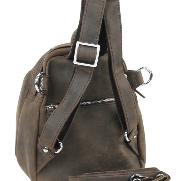 Small full-grain leather backpack main image 4